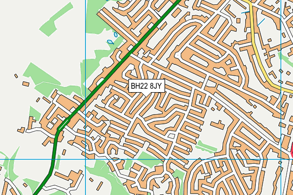 BH22 8JY map - OS VectorMap District (Ordnance Survey)