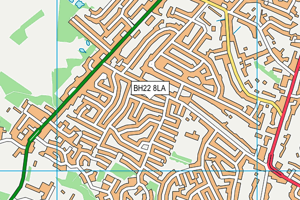 BH22 8LA map - OS VectorMap District (Ordnance Survey)