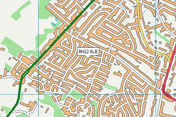 BH22 8LB map - OS VectorMap District (Ordnance Survey)