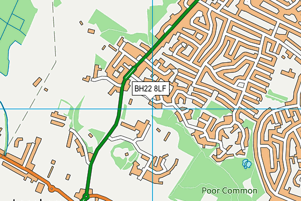 BH22 8LF map - OS VectorMap District (Ordnance Survey)