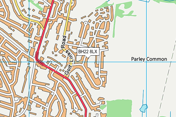 BH22 8LX map - OS VectorMap District (Ordnance Survey)