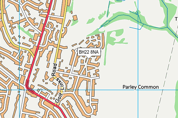 BH22 8NA map - OS VectorMap District (Ordnance Survey)