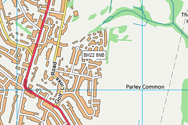 BH22 8NB map - OS VectorMap District (Ordnance Survey)