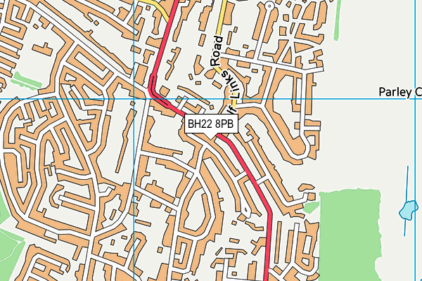 BH22 8PB map - OS VectorMap District (Ordnance Survey)