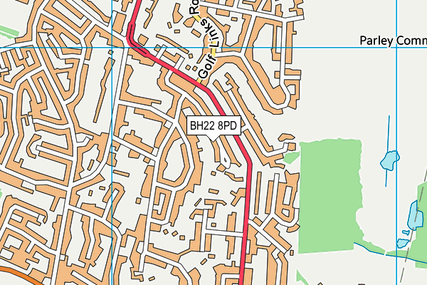 BH22 8PD map - OS VectorMap District (Ordnance Survey)