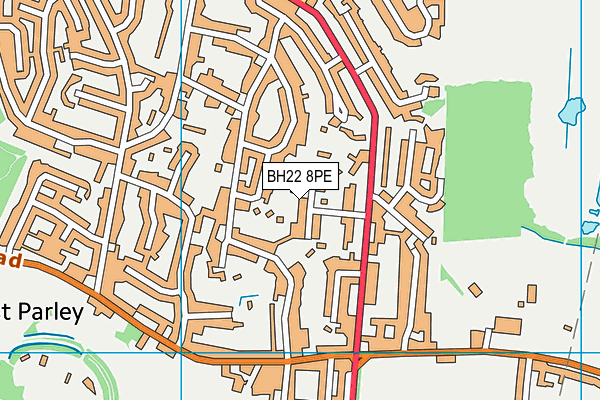 BH22 8PE map - OS VectorMap District (Ordnance Survey)