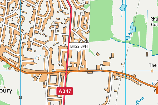 BH22 8PH map - OS VectorMap District (Ordnance Survey)