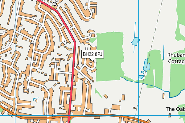 BH22 8PJ map - OS VectorMap District (Ordnance Survey)