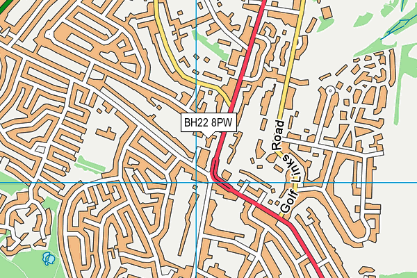 BH22 8PW map - OS VectorMap District (Ordnance Survey)