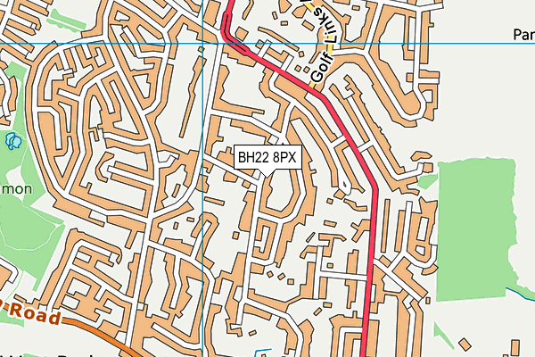 BH22 8PX map - OS VectorMap District (Ordnance Survey)