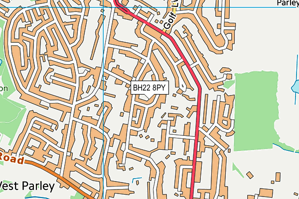 BH22 8PY map - OS VectorMap District (Ordnance Survey)