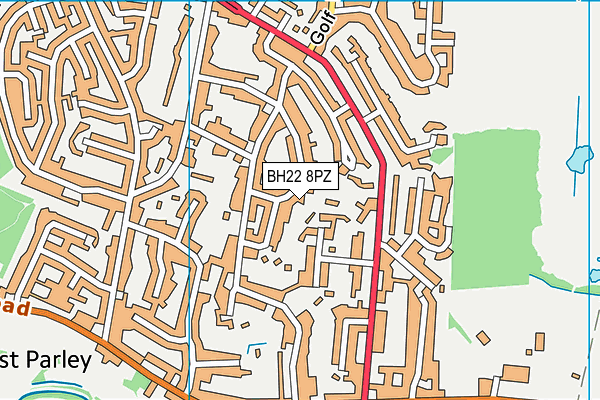 BH22 8PZ map - OS VectorMap District (Ordnance Survey)