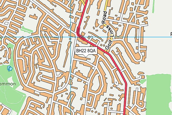 BH22 8QA map - OS VectorMap District (Ordnance Survey)