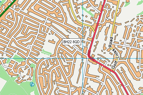 BH22 8QD map - OS VectorMap District (Ordnance Survey)