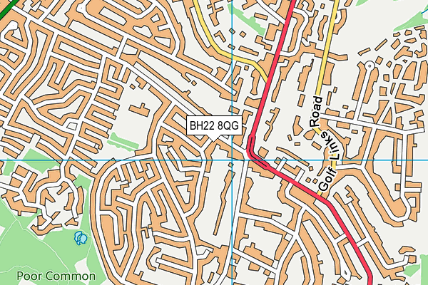 BH22 8QG map - OS VectorMap District (Ordnance Survey)