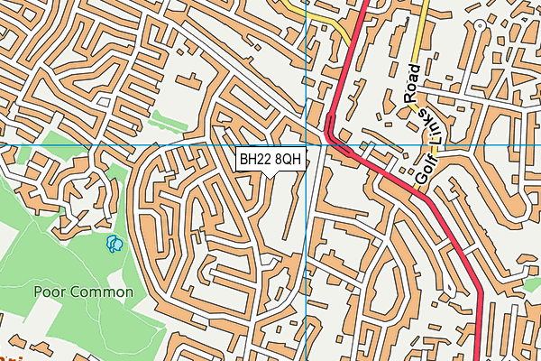 BH22 8QH map - OS VectorMap District (Ordnance Survey)