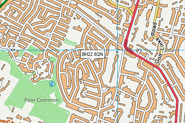 BH22 8QN map - OS VectorMap District (Ordnance Survey)
