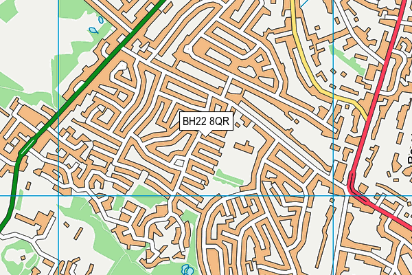 BH22 8QR map - OS VectorMap District (Ordnance Survey)