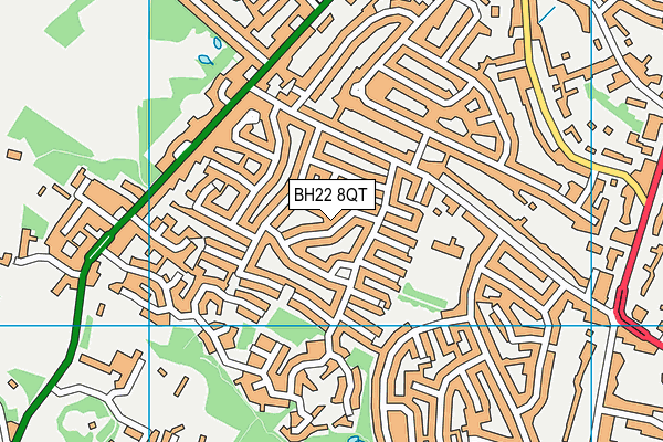 BH22 8QT map - OS VectorMap District (Ordnance Survey)