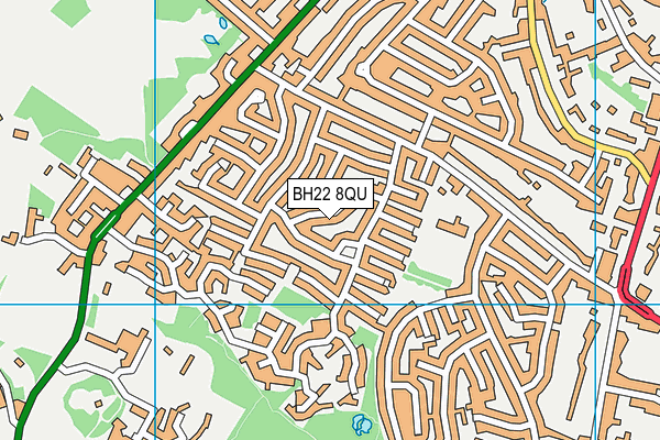 BH22 8QU map - OS VectorMap District (Ordnance Survey)