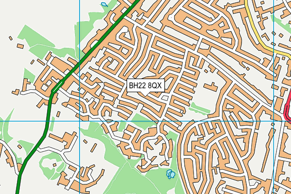 BH22 8QX map - OS VectorMap District (Ordnance Survey)
