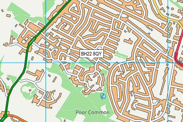 BH22 8QY map - OS VectorMap District (Ordnance Survey)