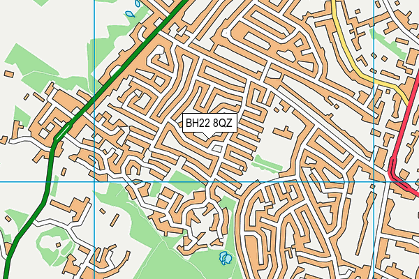 BH22 8QZ map - OS VectorMap District (Ordnance Survey)