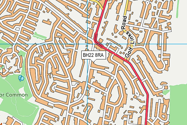 BH22 8RA map - OS VectorMap District (Ordnance Survey)