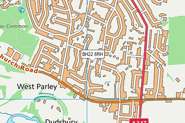 BH22 8RH map - OS VectorMap District (Ordnance Survey)