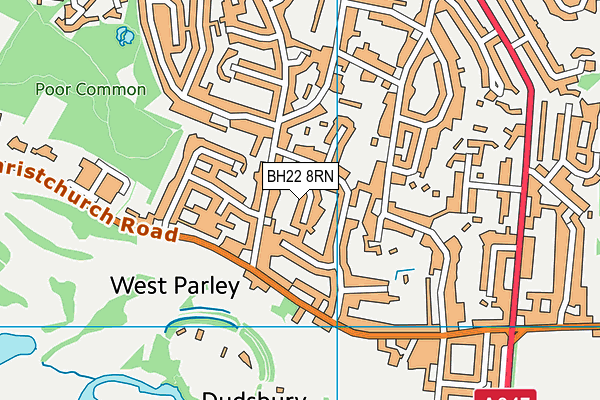 BH22 8RN map - OS VectorMap District (Ordnance Survey)