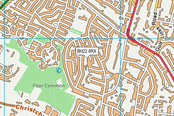 BH22 8RX map - OS VectorMap District (Ordnance Survey)