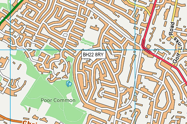 BH22 8RY map - OS VectorMap District (Ordnance Survey)