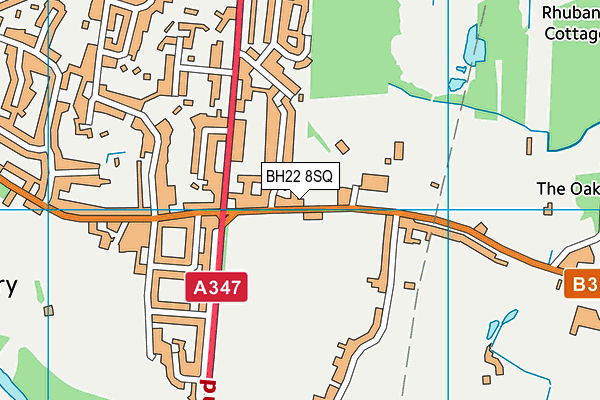 Parley Sports Club map (BH22 8SQ) - OS VectorMap District (Ordnance Survey)
