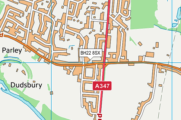 BH22 8SX map - OS VectorMap District (Ordnance Survey)