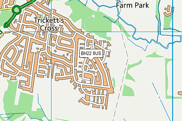 BH22 8US map - OS VectorMap District (Ordnance Survey)