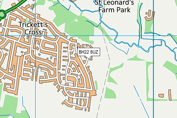BH22 8UZ map - OS VectorMap District (Ordnance Survey)