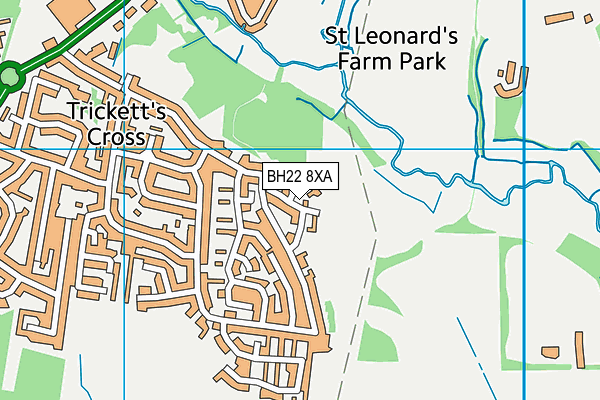 BH22 8XA map - OS VectorMap District (Ordnance Survey)