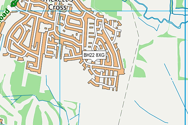 BH22 8XG map - OS VectorMap District (Ordnance Survey)