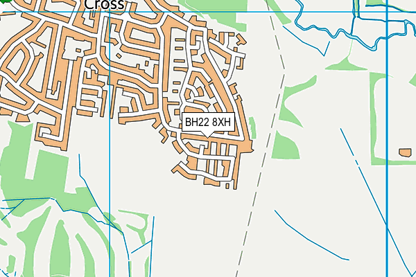 BH22 8XH map - OS VectorMap District (Ordnance Survey)