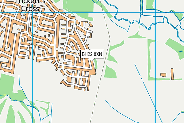 BH22 8XN map - OS VectorMap District (Ordnance Survey)