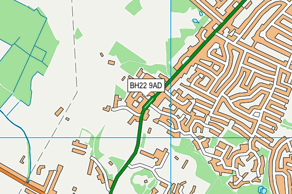 BH22 9AD map - OS VectorMap District (Ordnance Survey)