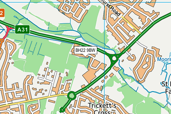 BH22 9BW map - OS VectorMap District (Ordnance Survey)