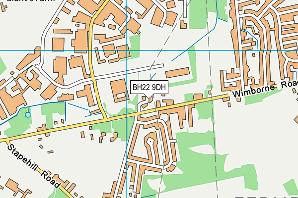 BH22 9DH map - OS VectorMap District (Ordnance Survey)