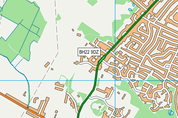 BH22 9DZ map - OS VectorMap District (Ordnance Survey)
