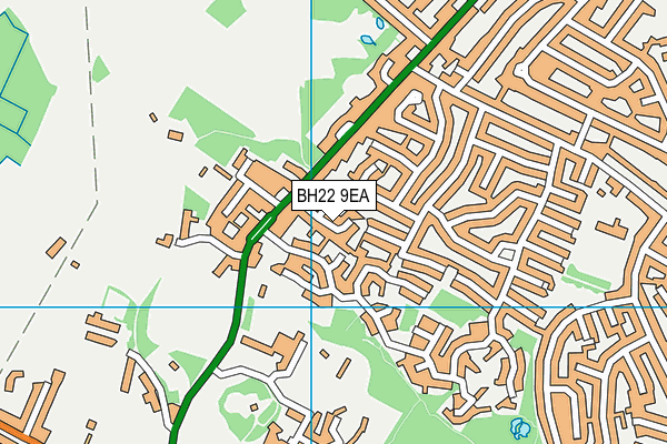 BH22 9EA map - OS VectorMap District (Ordnance Survey)