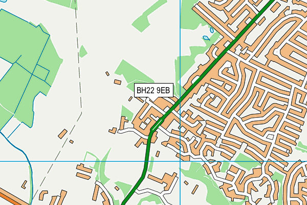 BH22 9EB map - OS VectorMap District (Ordnance Survey)