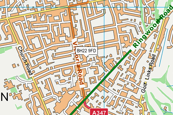 BH22 9FD map - OS VectorMap District (Ordnance Survey)