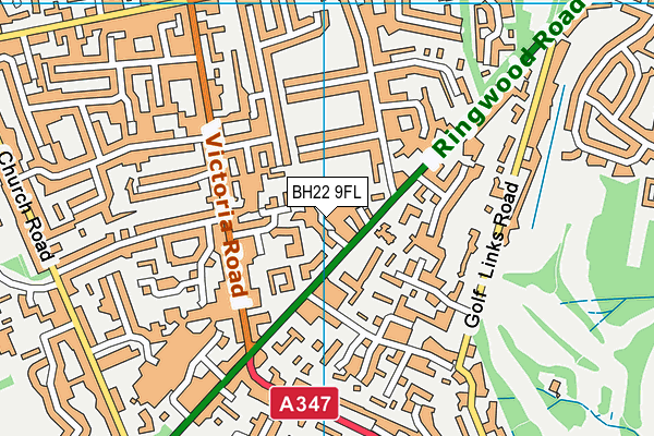 BH22 9FL map - OS VectorMap District (Ordnance Survey)