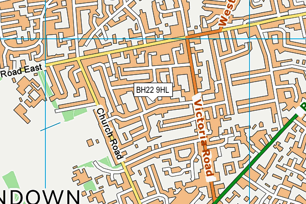 BH22 9HL map - OS VectorMap District (Ordnance Survey)