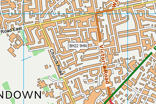 BH22 9HN map - OS VectorMap District (Ordnance Survey)